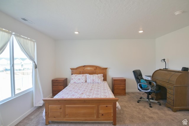 1088 E Propeller Row, Saratoga Springs, UT 84045 - bedroom with recessed lighting, light carpet, baseboards, and visible vents