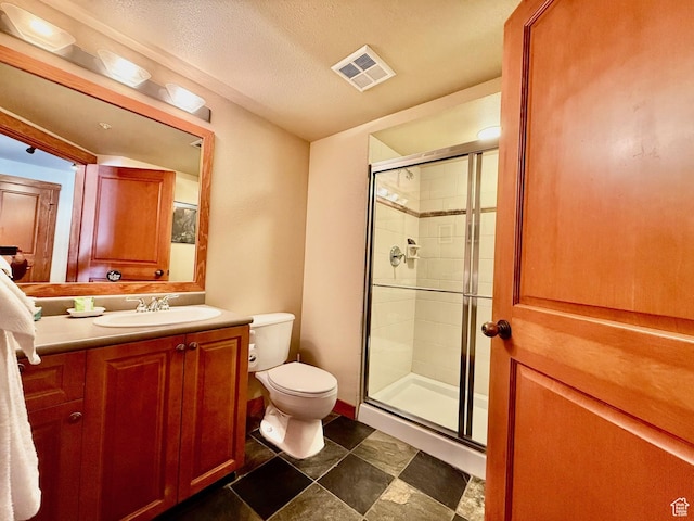 12080 E Big Cottonwood Rd Unit 214, Brighton, UT 84121 - full bath featuring toilet, a shower stall, vanity, and a textured ceiling
