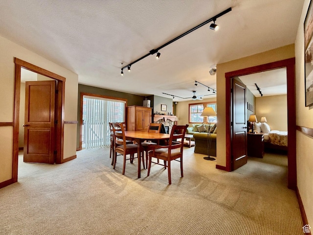 12080 E Big Cottonwood Rd Unit 214, Brighton, UT 84121 - dining space with rail lighting, light colored carpet, and baseboards