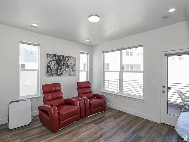 10638 S Pipestone Way W Unit 136, South Jordan, UT 84009 - living area with dark wood-style floors, baseboards, and recessed lighting