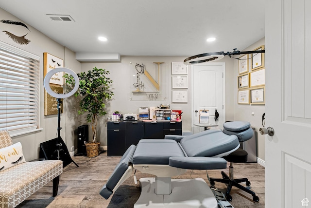 7989 S Bury Rd, West Jordan, UT 84081 - office area featuring visible vents, recessed lighting, and wood finished floors