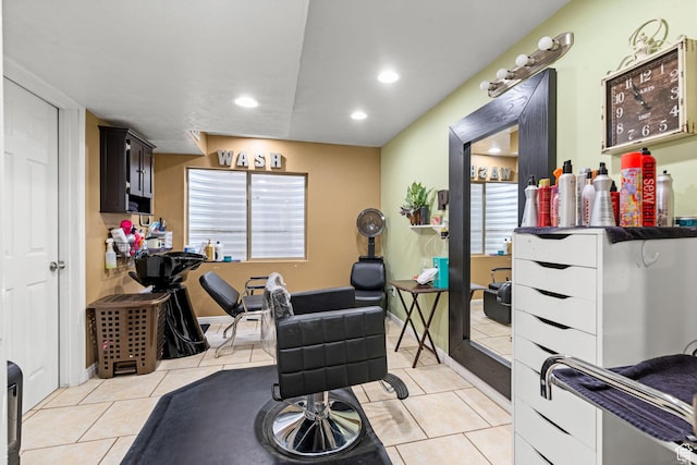7989 S Bury Rd, West Jordan, UT 84081 - interior space with baseboards, recessed lighting, and light tile patterned floors