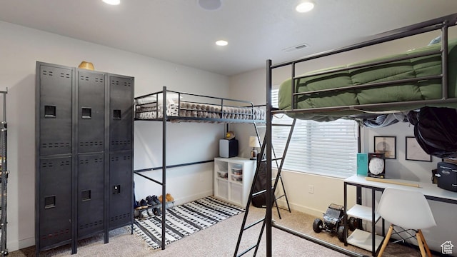 14952 S Messi St, Herriman, UT 84096 - bedroom featuring baseboards, carpet floors, visible vents, and recessed lighting
