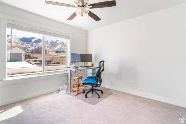 437 N 800 E, Hyde Park, UT 84318 - carpeted home office featuring ceiling fan and baseboards