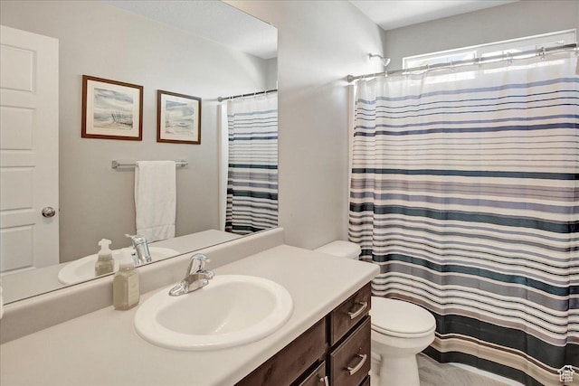 5197 W Copeland Dr S, Herriman, UT 84096 - full bathroom with toilet, a shower with shower curtain, and vanity