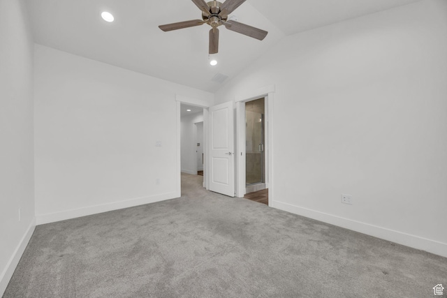 864 N Gleneagles Ct W, Tooele, UT 84074 - empty room with carpet flooring, a ceiling fan, baseboards, and lofted ceiling