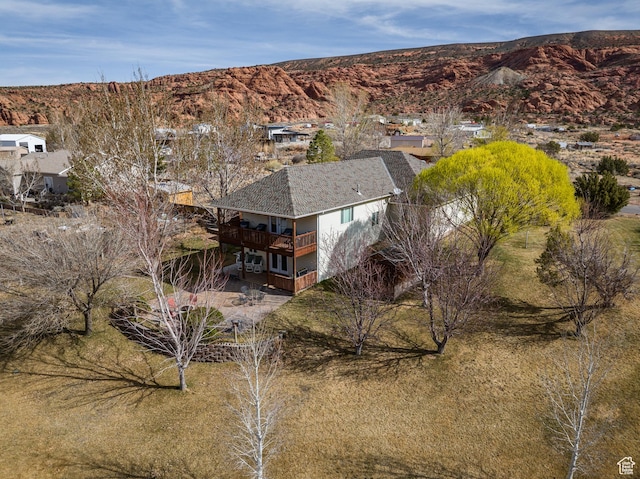 98 E Mt Peale Dr, Moab, UT 84532 - birds eye view of property featuring a mountain view