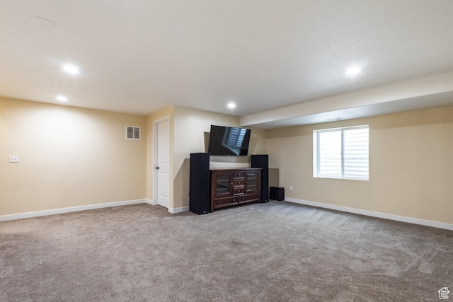 6321 W Moon Valley Dr, South Jordan, UT 84009 - below grade area featuring recessed lighting, carpet, visible vents, and baseboards