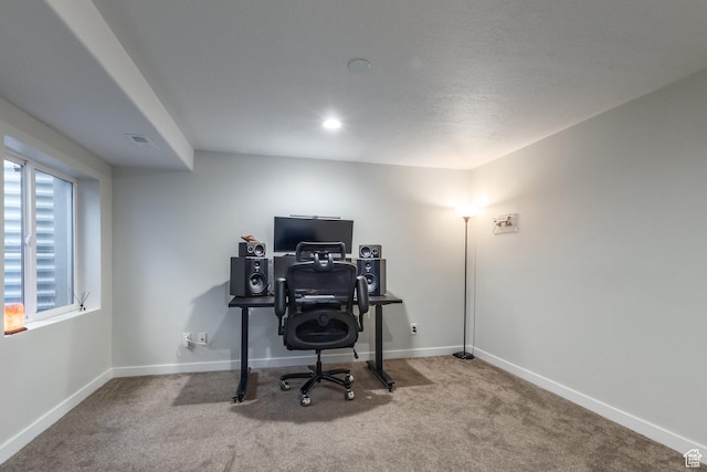 6321 W Moon Valley Dr, South Jordan, UT 84009 - office featuring visible vents, baseboards, and carpet floors