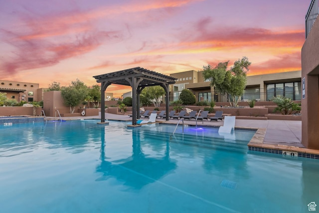 5024 W Nashoba Trl Unit 74, Hurricane, UT 84737 - pool with a pergola and fence