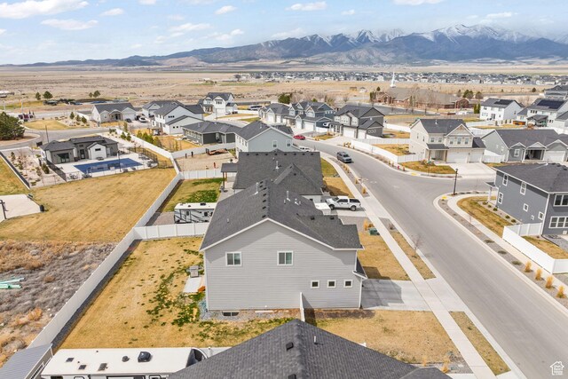 988 E Harrier St N, Eagle Mountain, UT 84005 - aerial view featuring a residential view and a mountain view