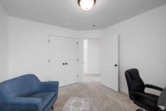 988 E Harrier St N, Eagle Mountain, UT 84005 - carpeted office space with a textured ceiling, baseboards, and visible vents