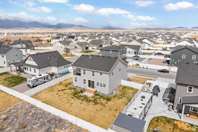 988 E Harrier St N, Eagle Mountain, UT 84005 - birds eye view of property with a mountain view and a residential view