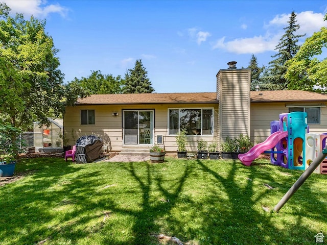 850 W 370 S, Logan, UT 84321 - back of house featuring a playground and a chimney