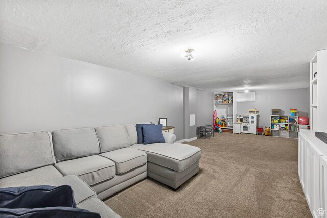 510 S Grant E, Ogden, UT 84404 - carpeted living area featuring a textured ceiling