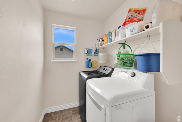 6007 W Jargon Way, Salt Lake City, UT 84118 - clothes washing area with baseboards, washing machine and dryer, and laundry area