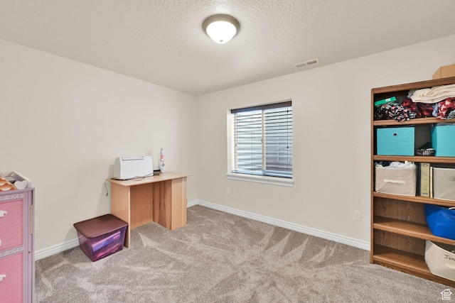 6007 W Jargon Way, Salt Lake City, UT 84118 - office with baseboards, carpet floors, a textured ceiling, and visible vents