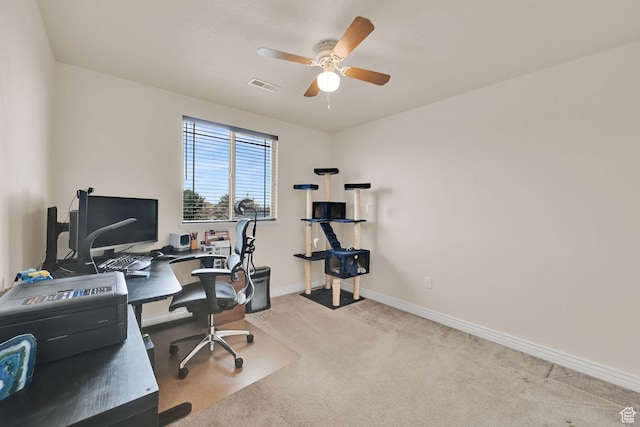 6007 W Jargon Way, Salt Lake City, UT 84118 - carpeted office featuring baseboards, ceiling fan, and visible vents