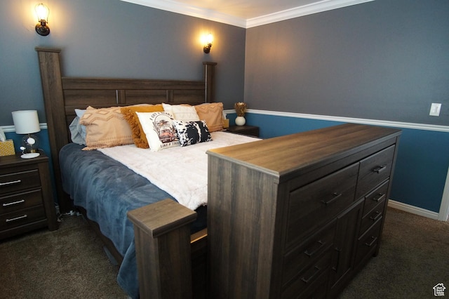 7598 S 2290 W, West Jordan, UT 84084 - bedroom featuring dark carpet, ornamental molding, and baseboards