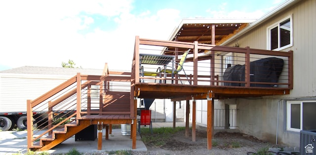 7598 S 2290 W, West Jordan, UT 84084 - view of play area with stairway, central air condition unit, and a deck