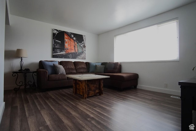 7598 S 2290 W, West Jordan, UT 84084 - living room with dark wood-style floors and baseboards