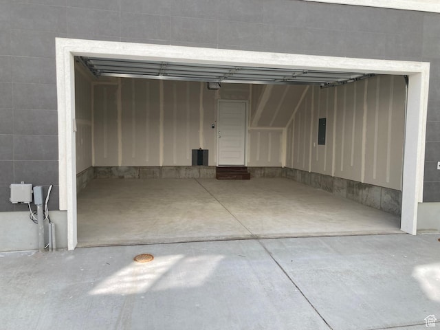 garage with electric panel
