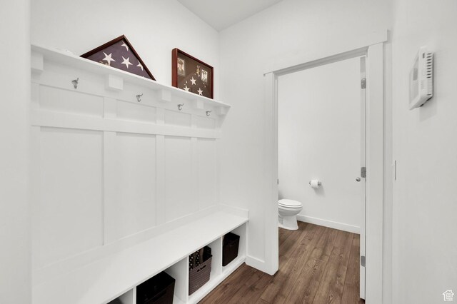 2080 E Colette St, Lake Point, UT 84074 - mudroom featuring dark wood-style floors and baseboards