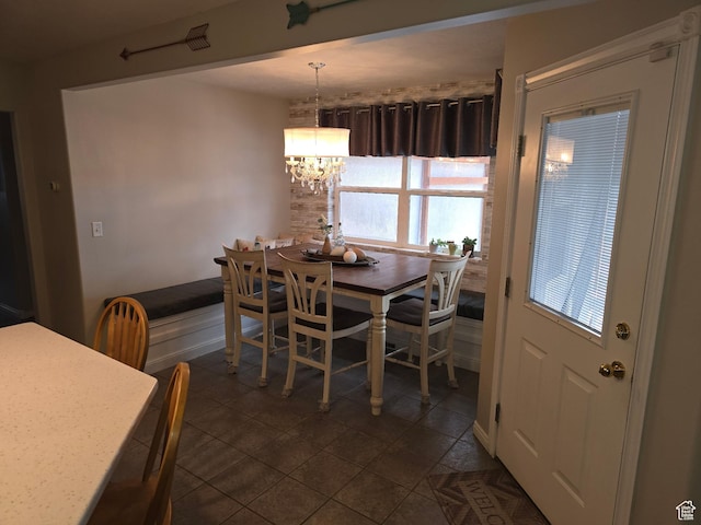 dining room featuring an inviting chandelier