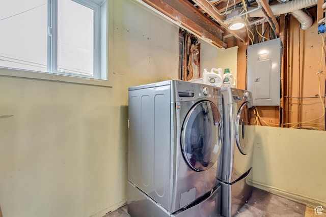 1055 E Chevy Chase Dr S, Murray, UT 84117 - laundry room with cabinet space, washer and dryer, and electric panel