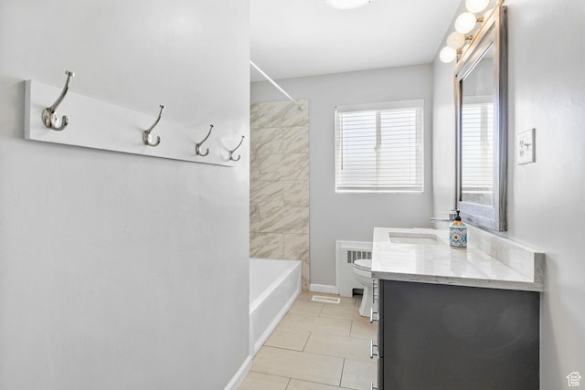 2928 S 575 W, Bountiful, UT 84010 - bathroom with shower / bathtub combination, vanity, tile patterned flooring, and toilet