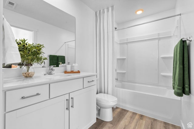1596 S 3740 E Unit 1358, Spanish Fork, UT 84660 - full bathroom with vanity, toilet, shower / bath combination with curtain, and wood finished floors