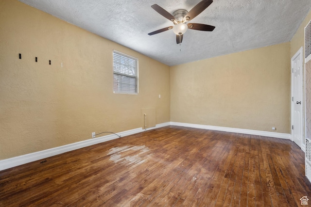 151 S Windsor St E, Salt Lake City, UT 84102 - unfurnished room featuring wood-type flooring, a textured wall, baseboards, a textured ceiling, and ceiling fan