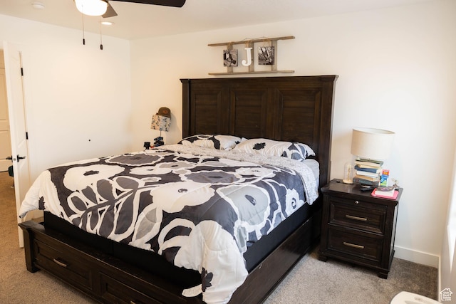 686 N 275 W Unit 1, La Verkin, UT 84745 - bedroom featuring light carpet, baseboards, and a ceiling fan