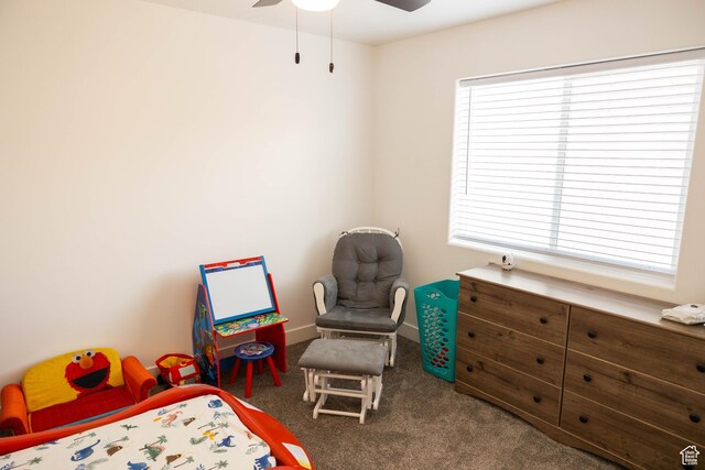 686 N 275 W Unit 1, La Verkin, UT 84745 - bedroom with multiple windows, baseboards, carpet flooring, and a ceiling fan