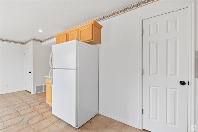 1192 E 440 N, Spanish Fork, UT 84660 - kitchen featuring freestanding refrigerator, recessed lighting, and light tile patterned flooring
