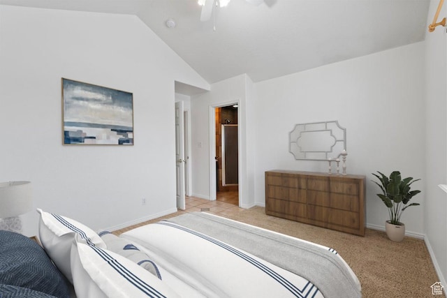 1192 E 440 N, Spanish Fork, UT 84660 - carpeted bedroom with lofted ceiling and a ceiling fan