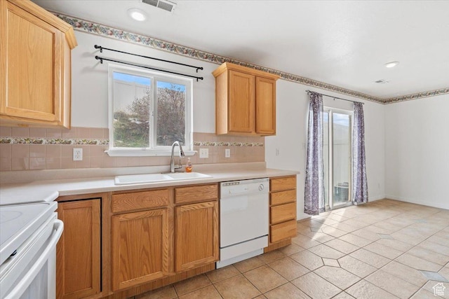 1192 E 440 N, Spanish Fork, UT 84660 - kitchen featuring dishwasher, backsplash, light tile patterned flooring, light countertops, and recessed lighting