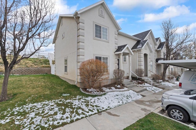 1192 E 440 N, Spanish Fork, UT 84660 - view of front of home featuring stucco siding and a front yard