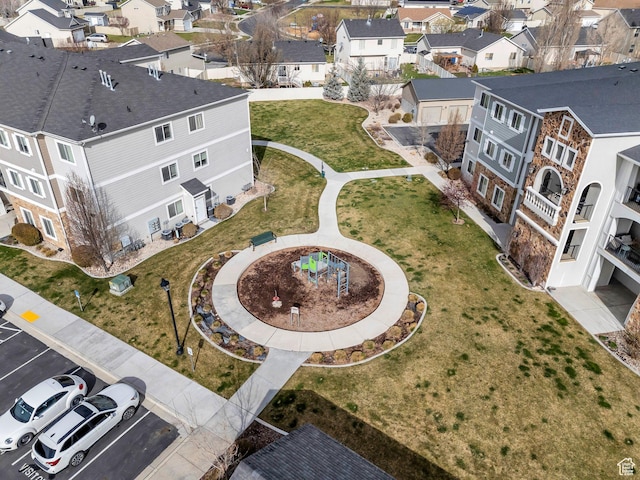 aerial perspective of suburban area