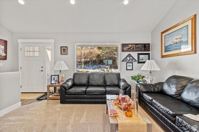 14440 N 11740 E, Mount Pleasant, UT 84647 - carpeted living area with baseboards and recessed lighting