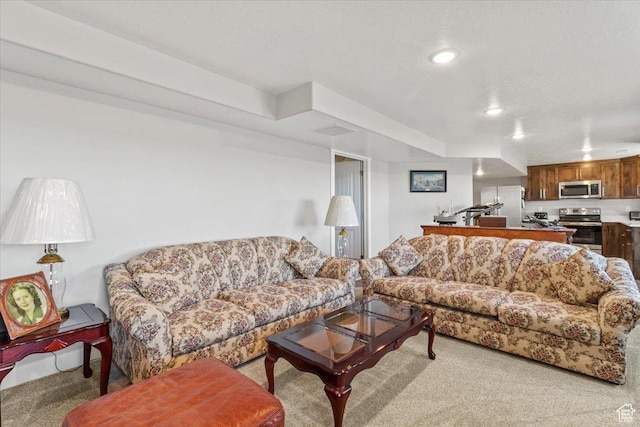 14440 N 11740 E, Mount Pleasant, UT 84647 - living area featuring light colored carpet and recessed lighting