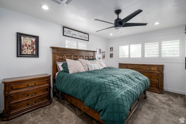 1155 E 300 N, American Fork, UT 84003 - bedroom featuring recessed lighting, carpet, baseboards, and ceiling fan