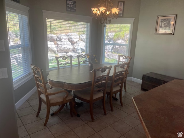 240 Bugle Way, Providence, UT 84332 - dining room with a chandelier and light tile patterned flooring