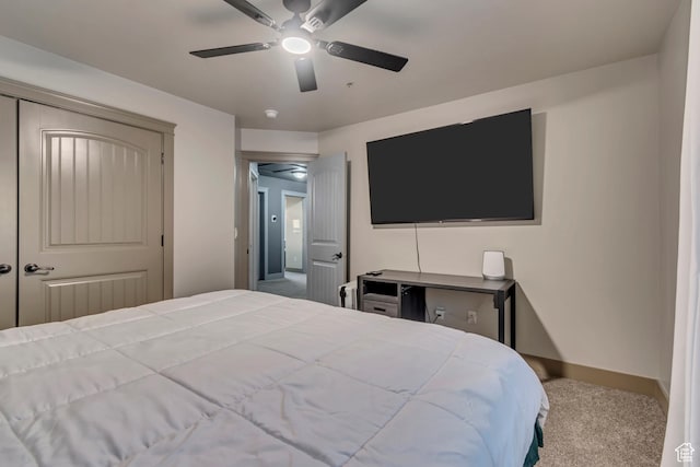 692 N Harrison Blvd, Ogden, UT 84404 - carpeted bedroom featuring baseboards, ceiling fan, and a closet