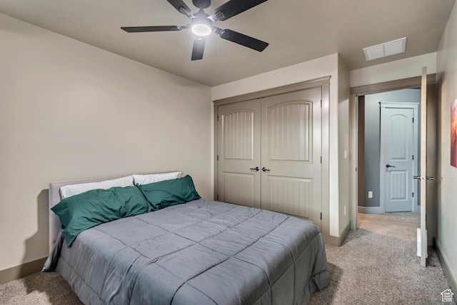 692 N Harrison Blvd, Ogden, UT 84404 - carpeted bedroom with a closet, baseboards, and a ceiling fan