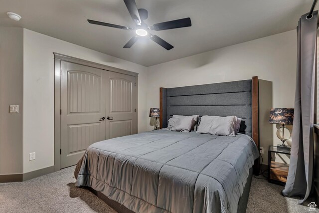 692 N Harrison Blvd, Ogden, UT 84404 - carpeted bedroom with baseboards, ceiling fan, and a closet