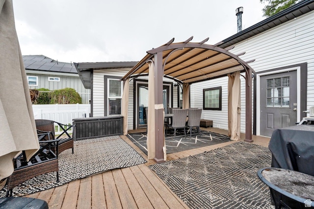 3225 N 1000 W, Pleasant View, UT 84414 - wooden deck featuring a pergola and fence