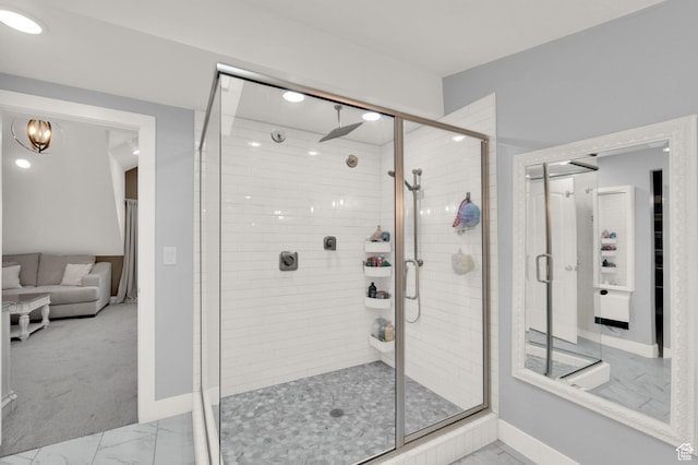 3225 N 1000 W, Pleasant View, UT 84414 - full bath with a stall shower, baseboards, and marble finish floor
