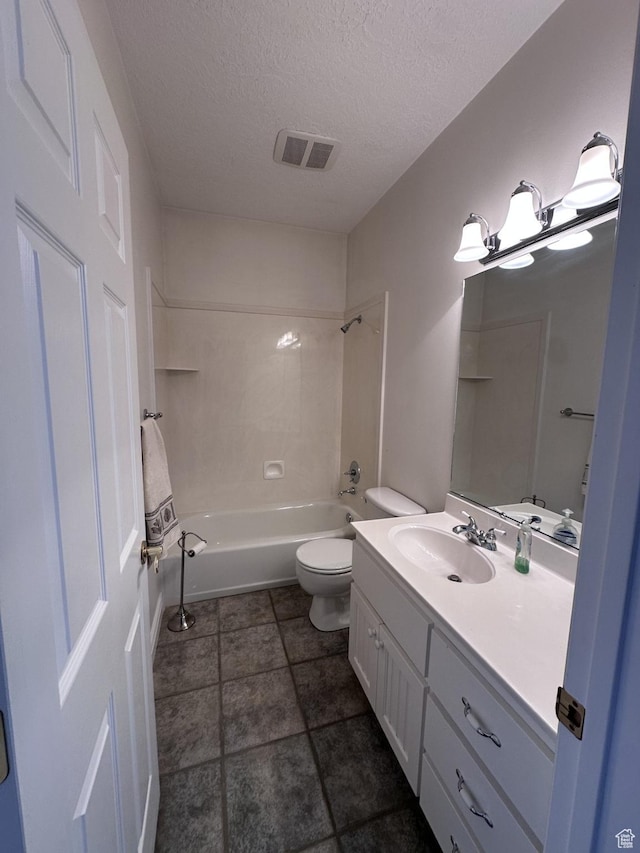 28848 N 11170 E, Milburn, UT 84629 - full bath with a textured ceiling, visible vents, bathtub / shower combination, toilet, and vanity