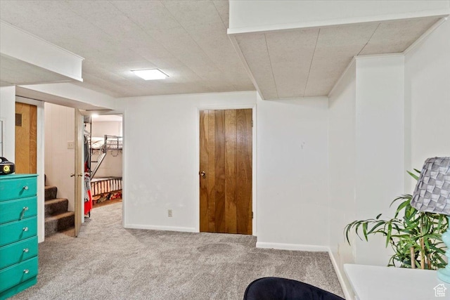 1335 Swan St, Ogden, UT 84401 - finished below grade area with stairway, carpet floors, and baseboards